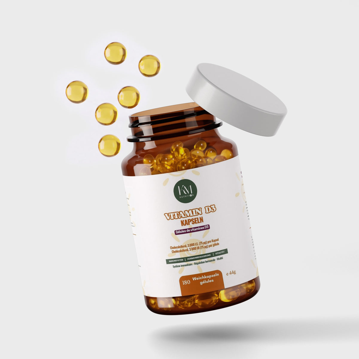 Gélules de Vitamine D3 - Gélules Souples Dorées Haute Biodisponibilité
